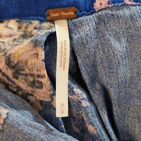 Free People Snap Out of It Blue Floral Medium Boho Tunic Dress - Picture 6 of 12